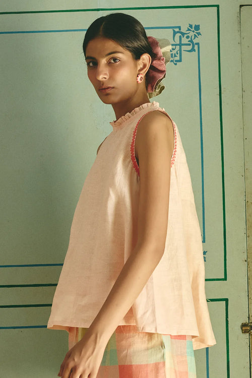Zuri Frill Peach Top