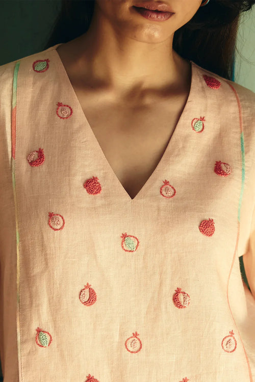 Bianca Embroidered Peach Top