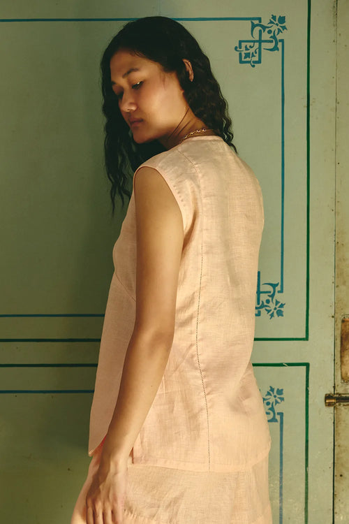 Roseline Lace Peach Top