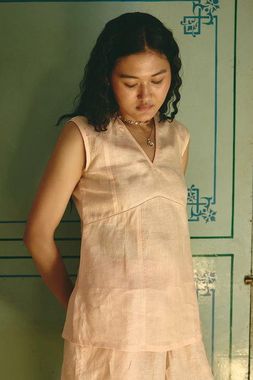 Roseline Lace Peach Top