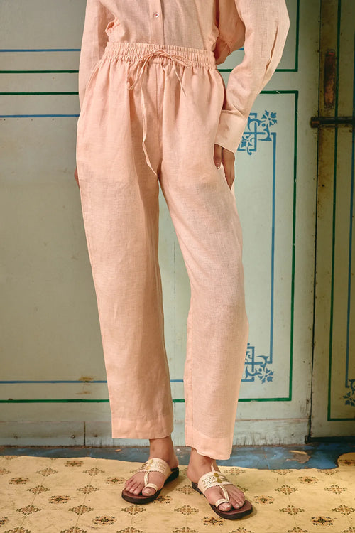 Eda Elasticated Peach Pants