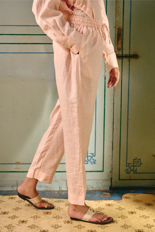 Eda Elasticated Peach Pants
