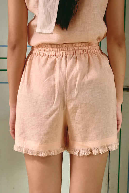 Demi Fringe Peach Shorts