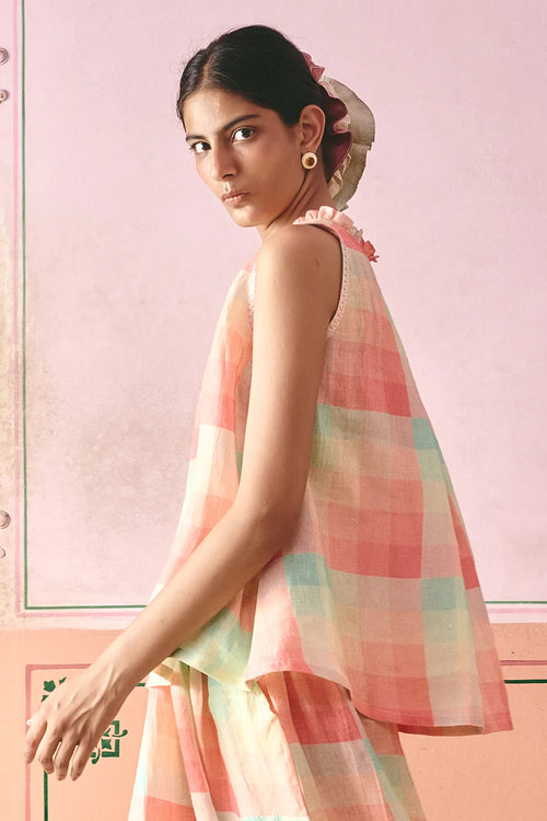 Zuri Frill Check Top