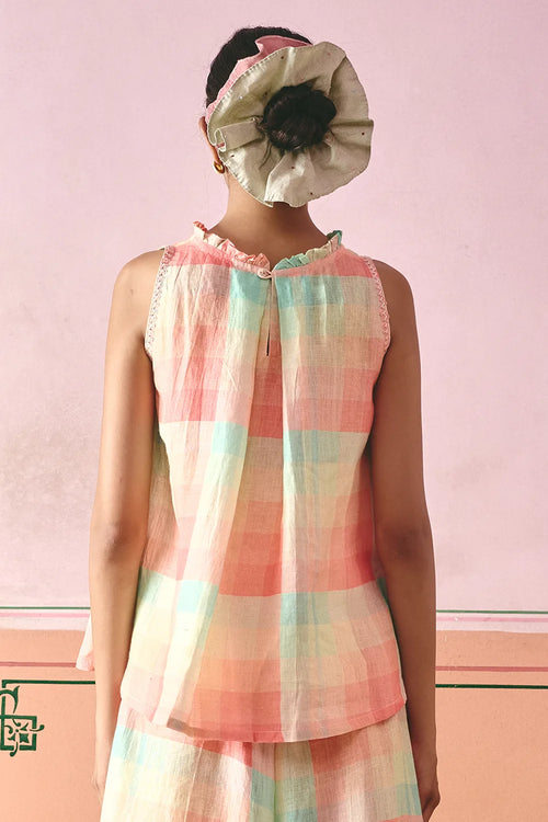 Zuri Frill Check Top