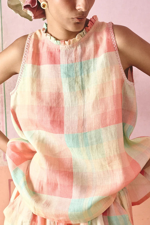 Zuri Frill Check Top