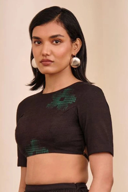 Black Green Dahlia Top