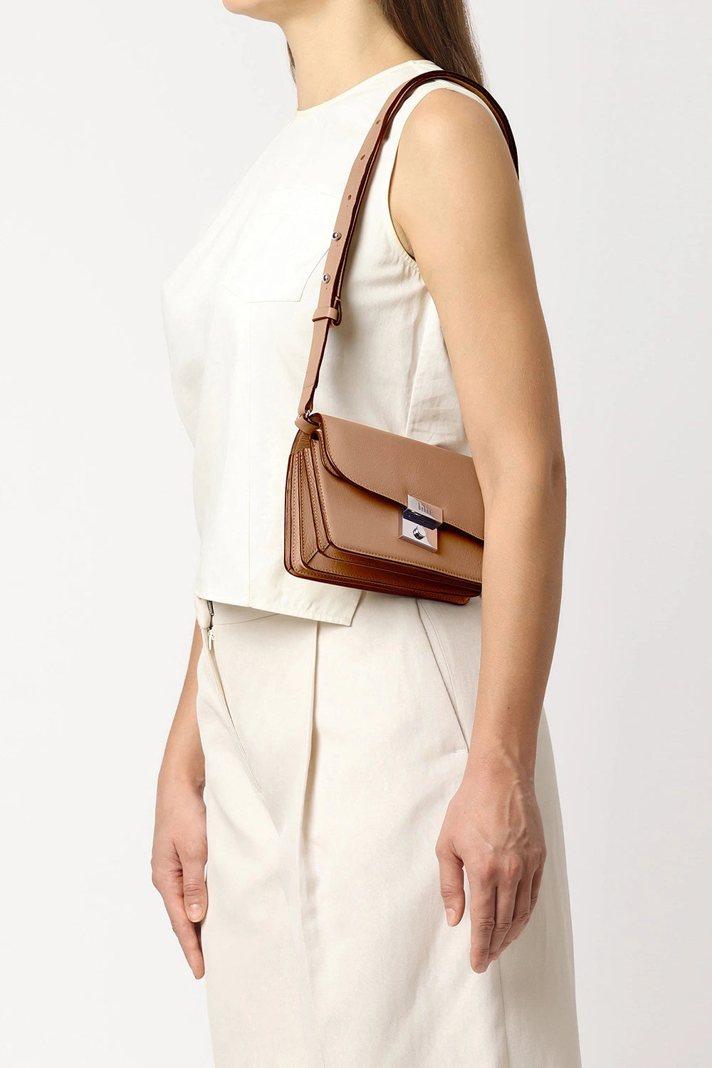 Simone Milled Almond Mini Accordion Bag