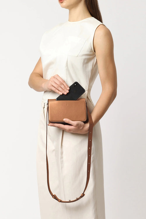 Simone Milled Almond Mini Accordion Bag