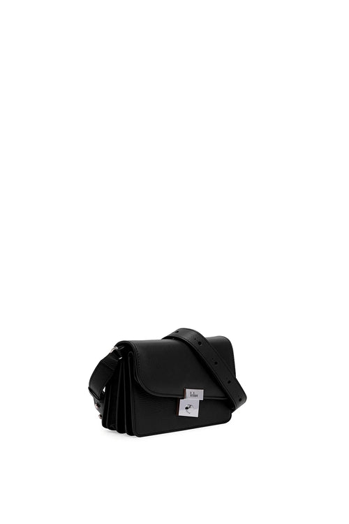 Simone Milled Black Mini Accordion Bag