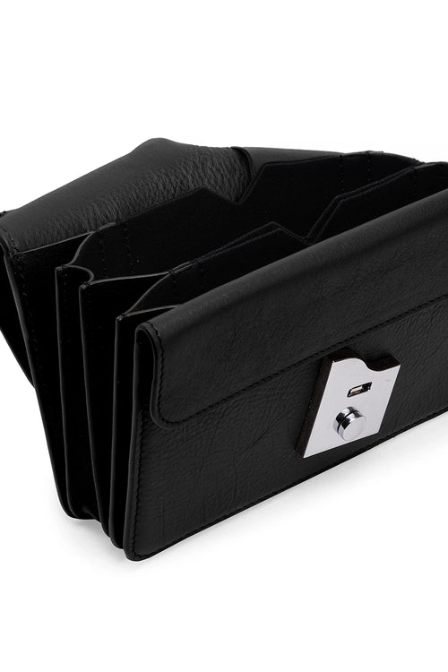 Simone Milled Black Mini Accordion Bag