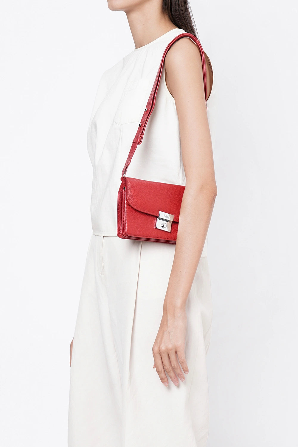 Simone Pebble Red Mini Accordion Bag