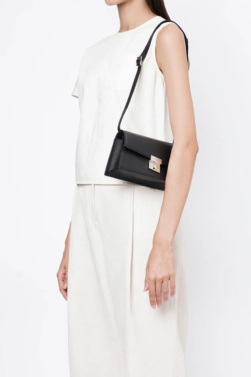 Simone Pebble Black Mini Sling Bag