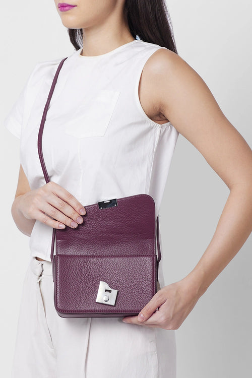 Simone Pebble Bordeaux Mini Curve Crossbody Bag