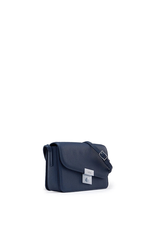 Simone Pebble Navy Mini Curve Crossbody Bag