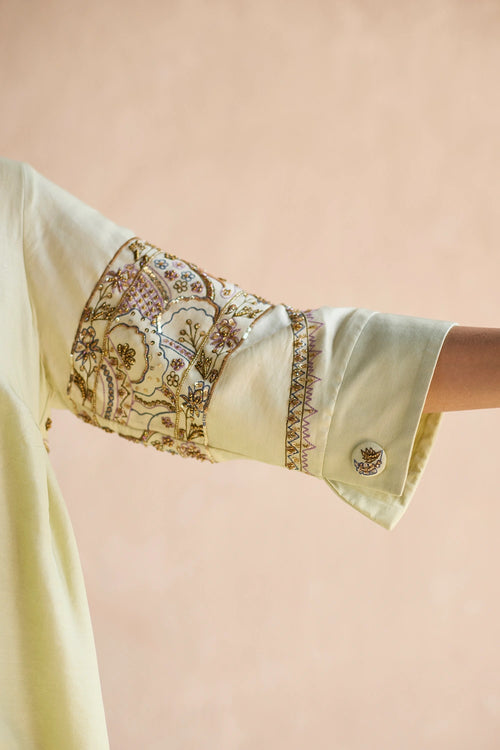Green Kaura Chanderi Co-ord Set