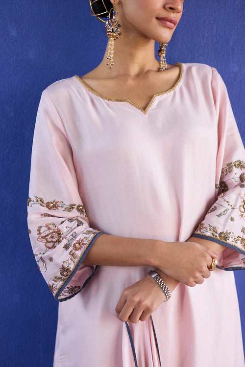 Pink Noori Hand Embroidered Suit Set