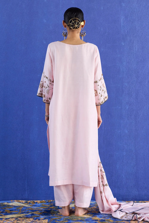 Pink Noori Hand Embroidered Suit Set