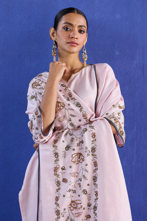 Pink Noori Hand Embroidered Suit Set