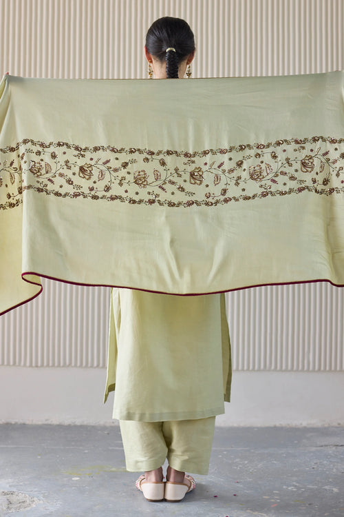 Green Noori Hand Embroidered Suit Set
