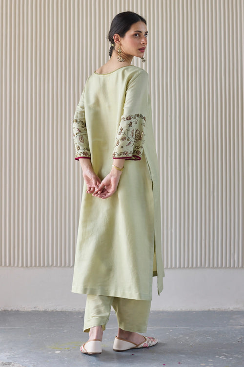 Green Noori Hand Embroidered Suit Set