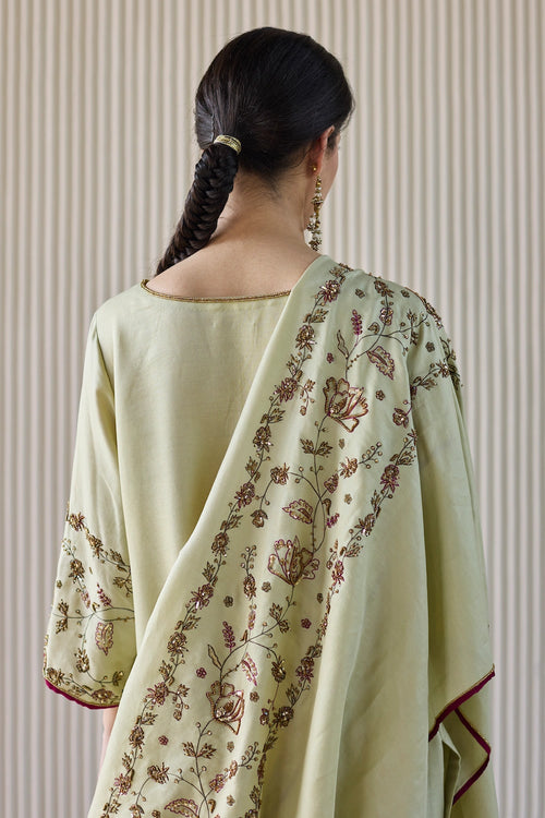 Green Noori Hand Embroidered Suit Set