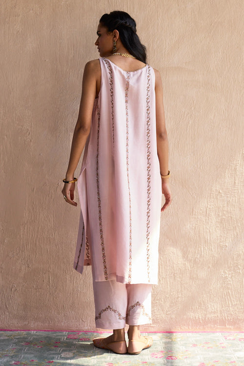 Pink Nidhi Hand Embroidered Suit Set
