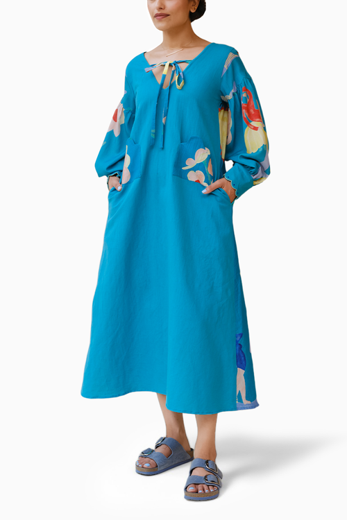 Summer Whimsy Lounge Dress in Teal