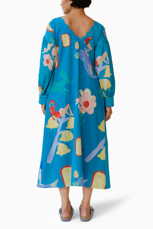 Summer Whimsy Lounge Dress in Teal