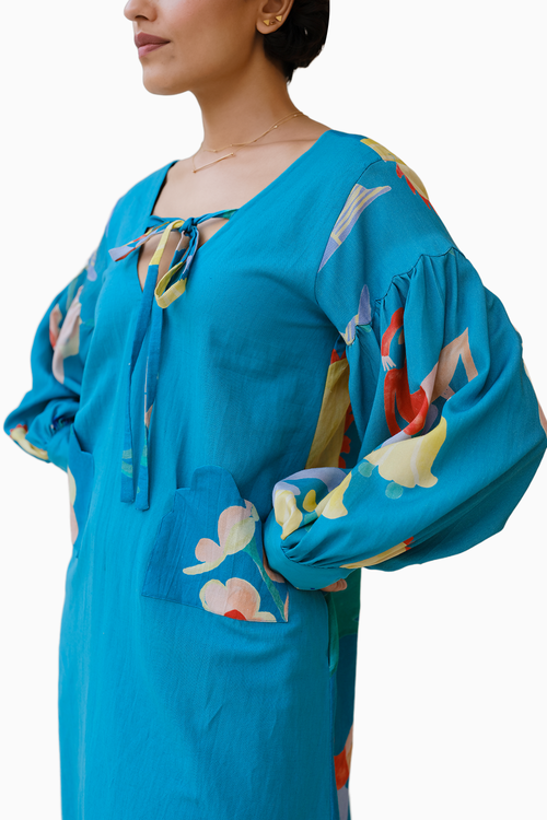 Summer Whimsy Lounge Dress in Teal