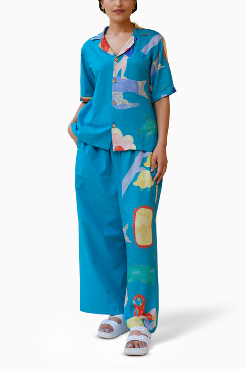 Summer Nights PJ Set in Teal
