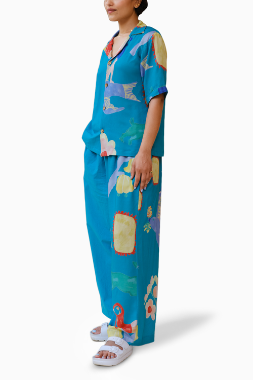 Summer Nights PJ Set in Teal
