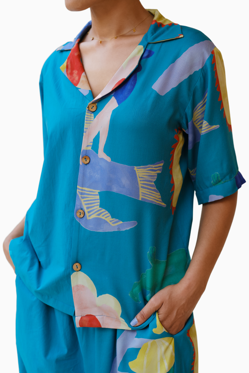 Summer Nights PJ Set in Teal