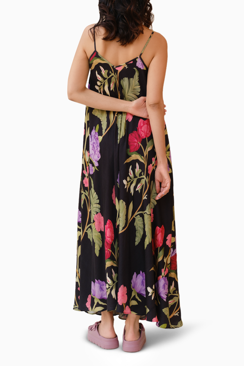 Midnight Black Floral Dream Lounge Cami Dress