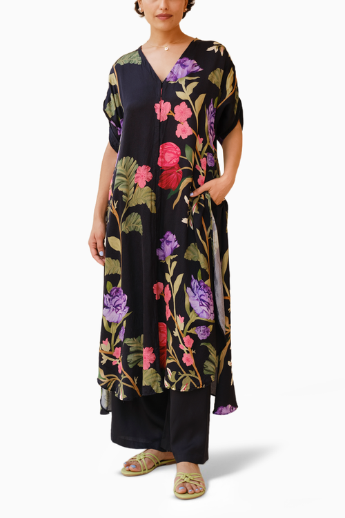 Midnight Black Floral Day Dream Overlay Set