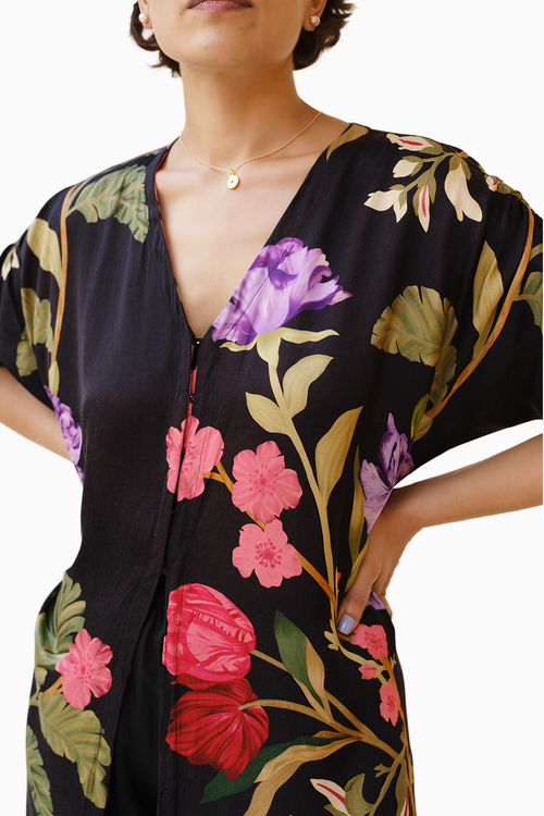 Midnight Black Floral Day Dream Overlay Set
