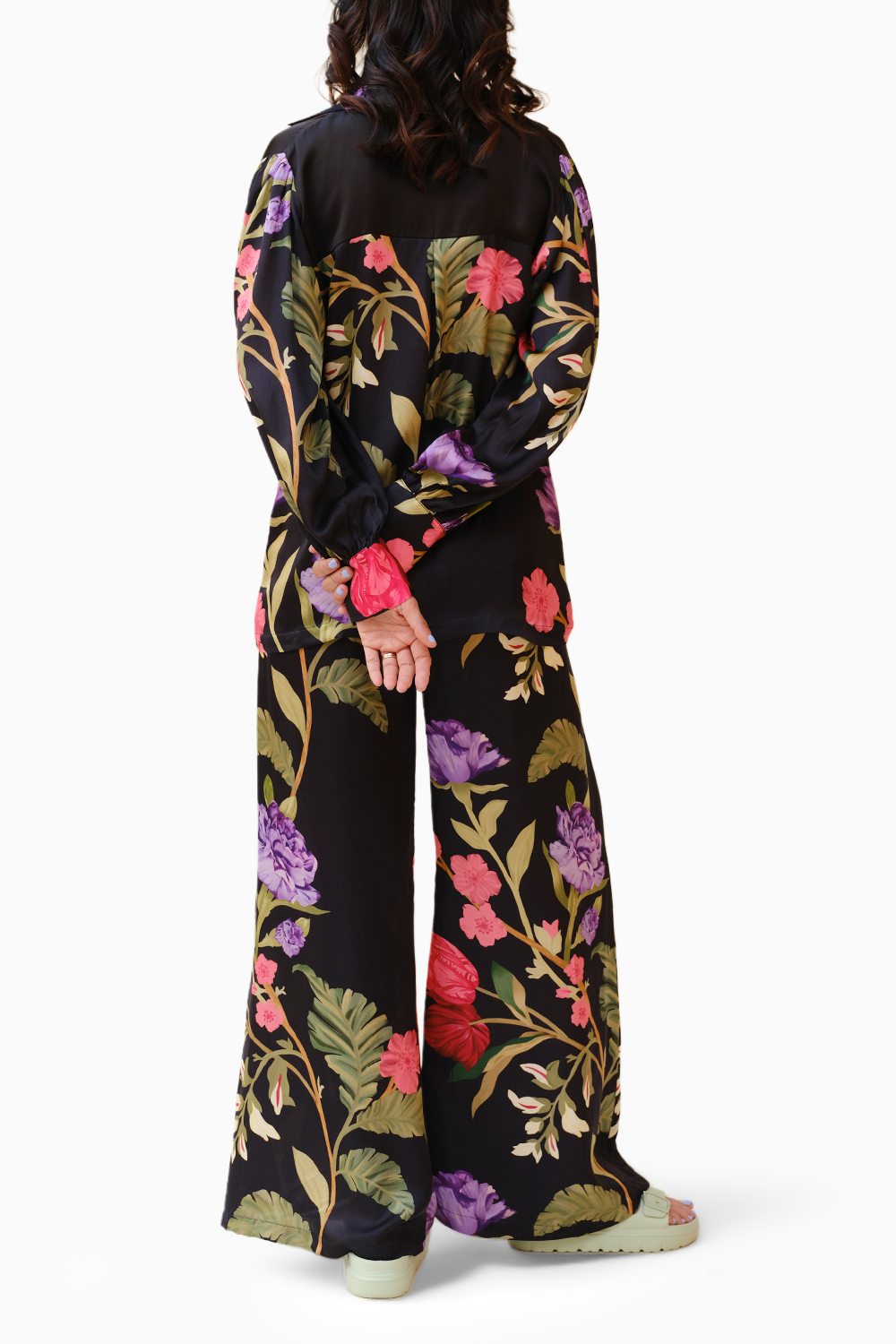 Midnight Black Floral Dream PJ Co-ord Set