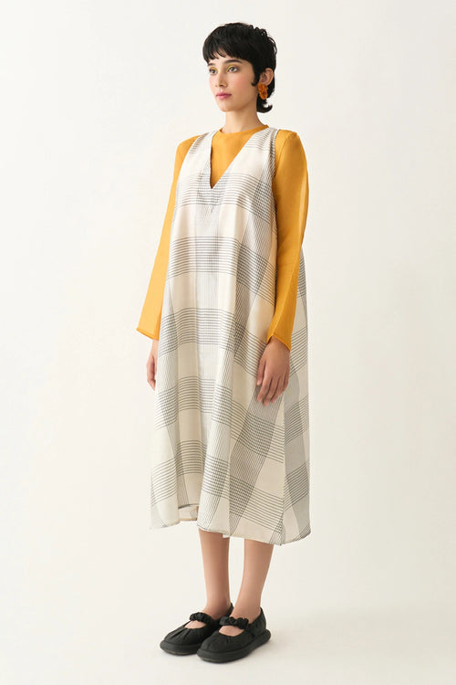 White Grid Dress