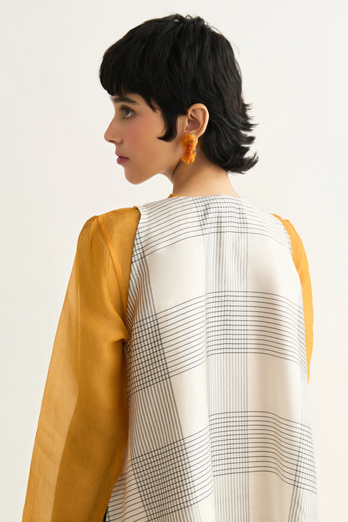 White Grid Dress