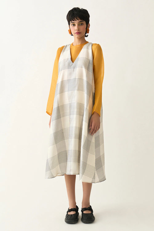 White Grid Dress
