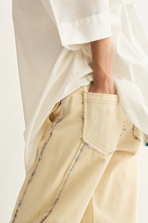 Ivory Re-Denim Trouser