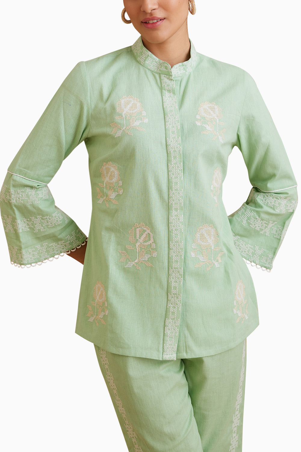 Mint Embroidered Co-ord Set