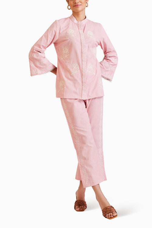 Rose Embroidered Co-ord Set