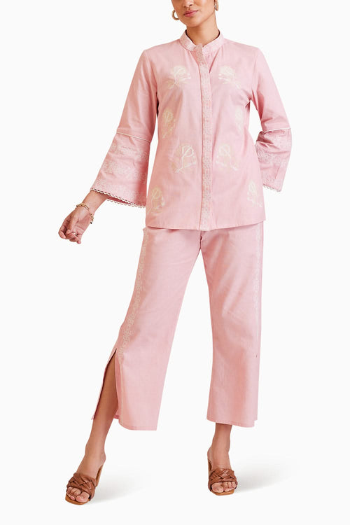 Rose Embroidered Co-ord Set
