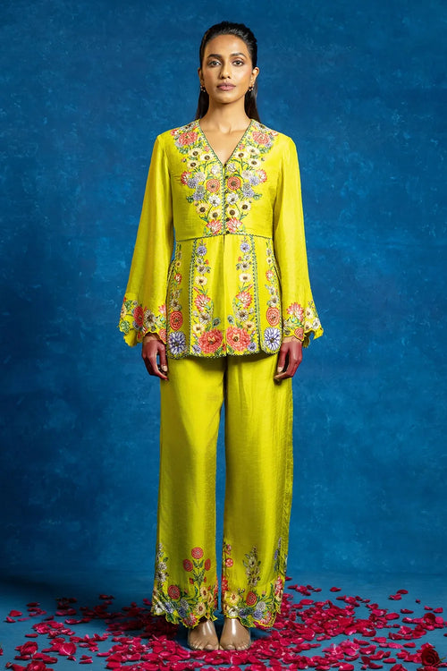 Baghira Embellished Panelled Pant Set