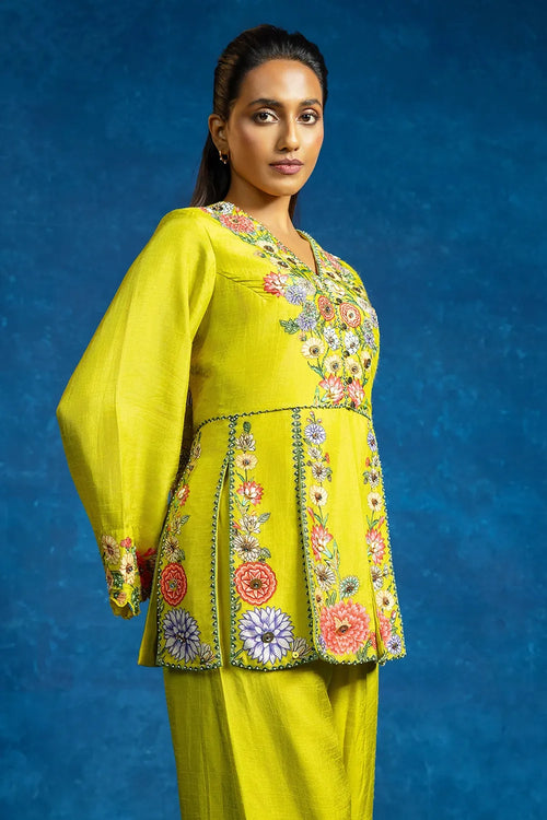 Baghira Embellished Panelled Pant Set