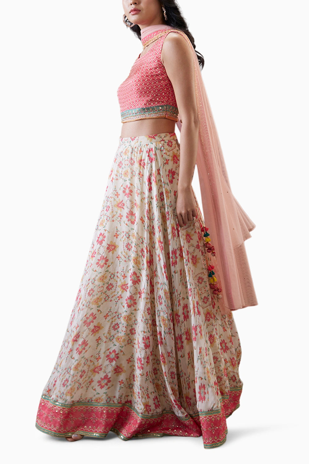 Zahra Embroidered Lehenga Set With Dupatta