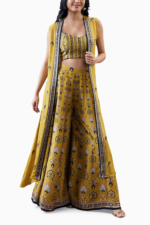 Sarouk Embroidered Co-ord Set With Jacket