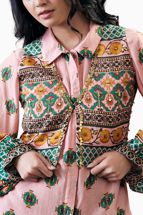 Taahira Printed Co-ord Set With Jacket