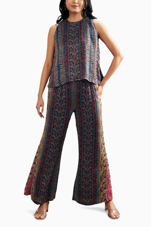 Ikaya Printed Sequin Co-ord Set